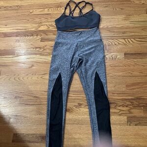PINK Victoria's Secret Gray HW Legging Sz S. PINK Strappy Bra Sz S. GUC